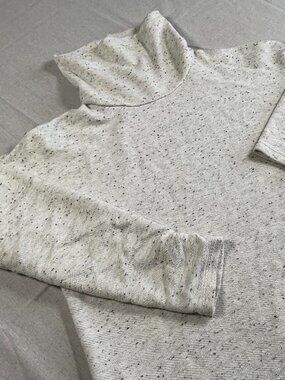 Womens Alpine Design White Black Sparkle Cotton Blend Turtleneck Sweater (Large)